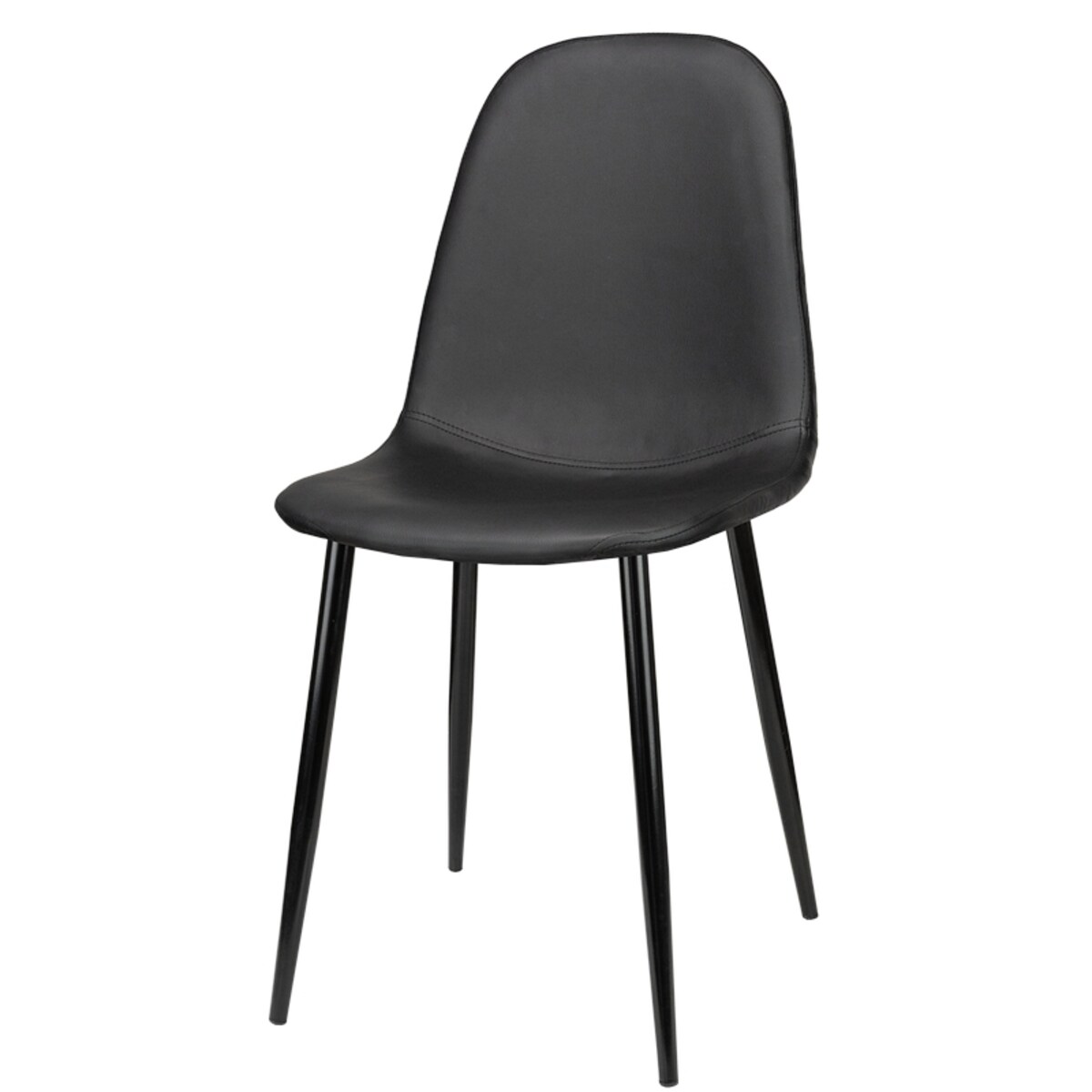 Krzesło tapicerowane czarne ekoskóra nowoczesne loft do salonu