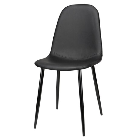 Krzesło tapicerowane czarne ekoskóra nowoczesne loft do salonu