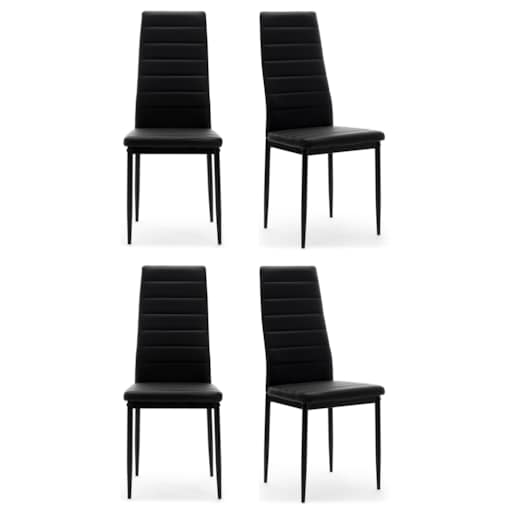 Zestaw 4 krzesła FADO tapicerowane ekoskóra czarne