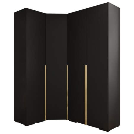 Garderoba wysoka do przedpokoju INOVA 1 Z3 czarny+złoty