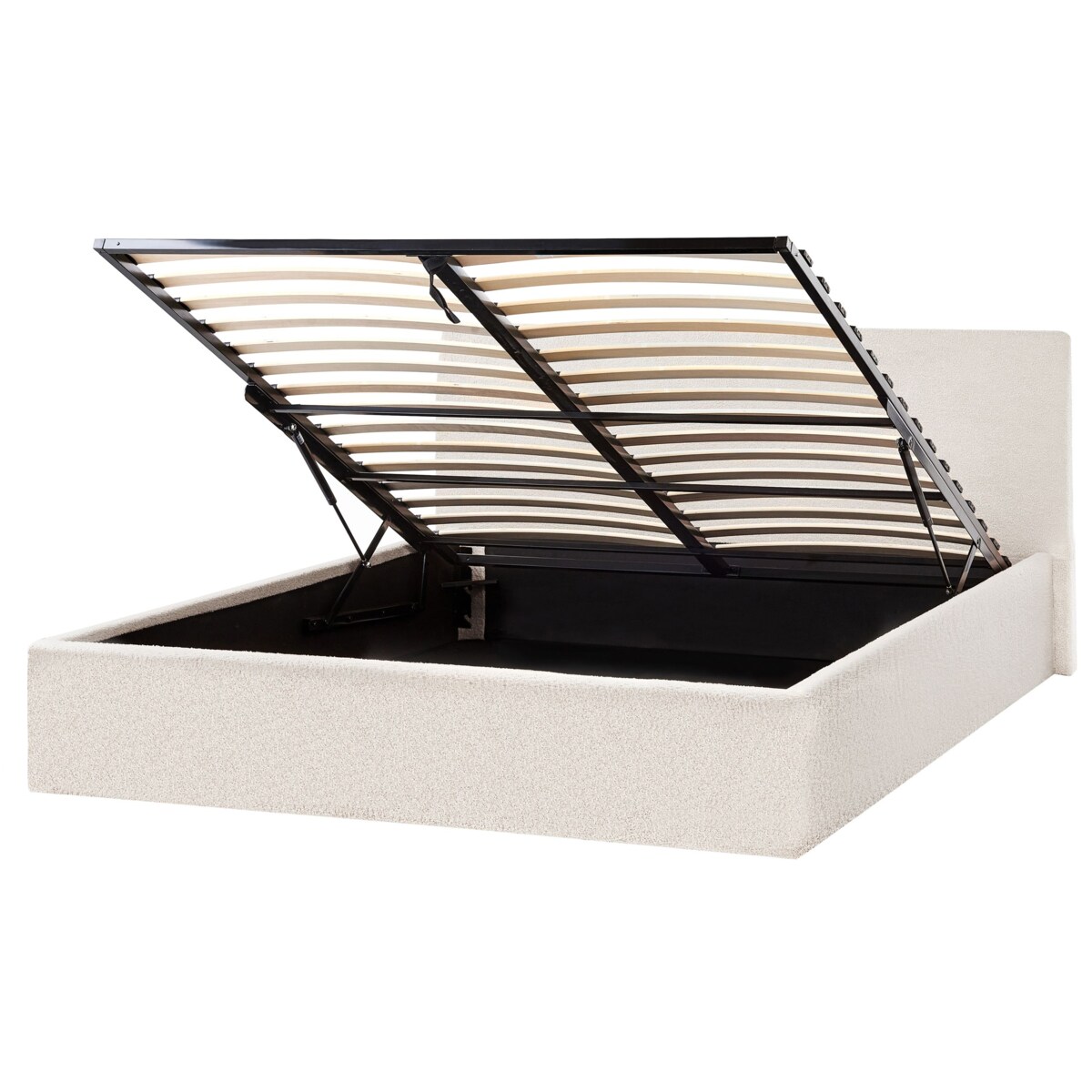 Łóżko z pojemnikiem Boucle ORBEY 160 x 200 cm Złamana biel