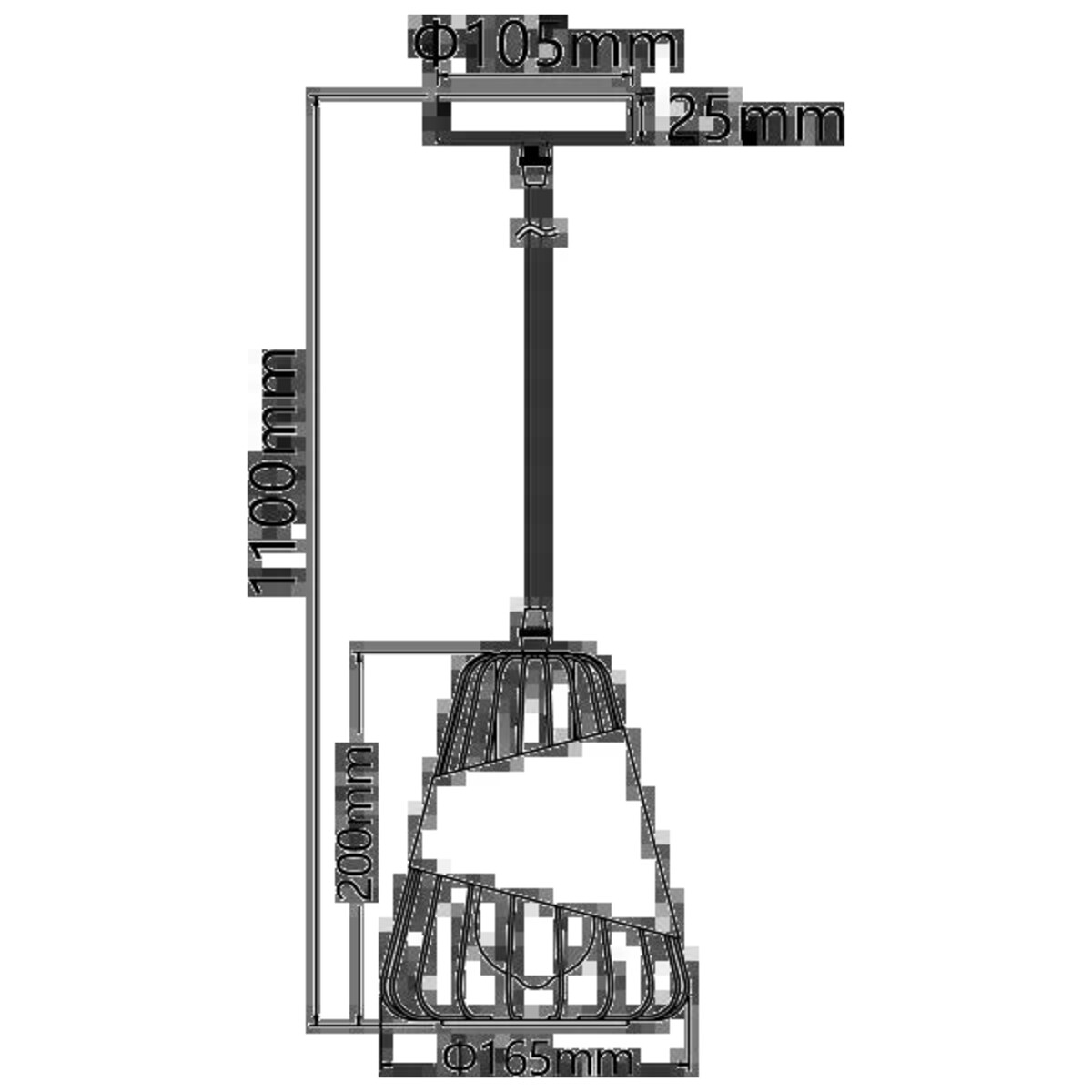 lampa wisząca z metalowy siatkowany klosz z tkaniną e27 czarna
