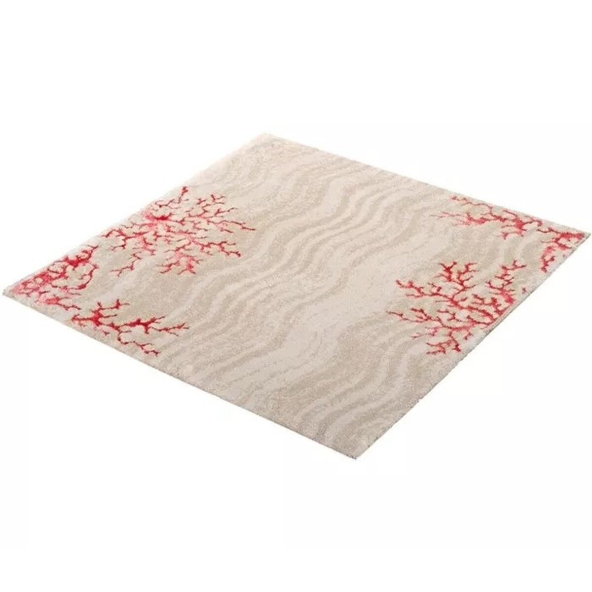 Kleine Wolke Coral Tkany dywanik łazienkowy 60x60 cm beż połysk Eco Living bawełna/wiskoza