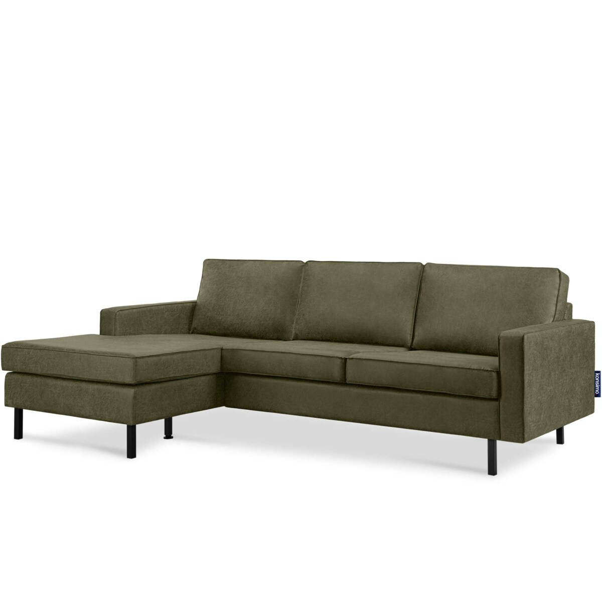 KONSIMO INVIA Narożnik w stylu loft lewy z otomaną zielony