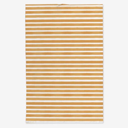 Lniany ręcznik kuchenny - pomarańczowe paski