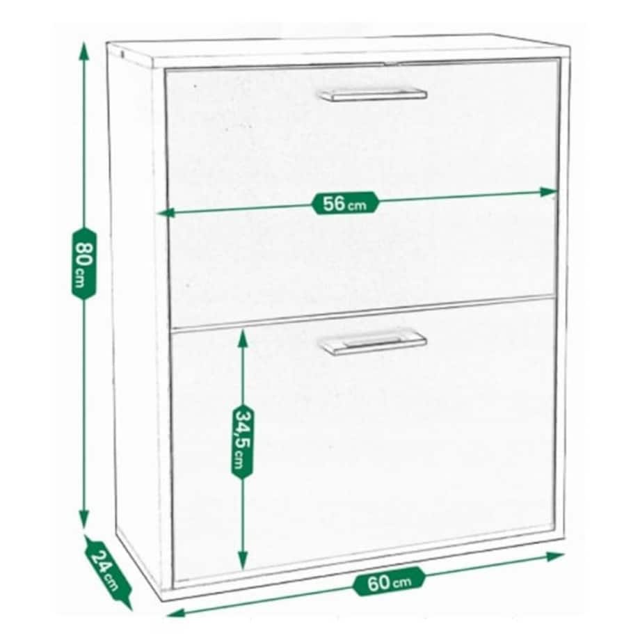 Szafka na buty biała garderoba regał na obuwie komoda loft nowoczesna 60 cm