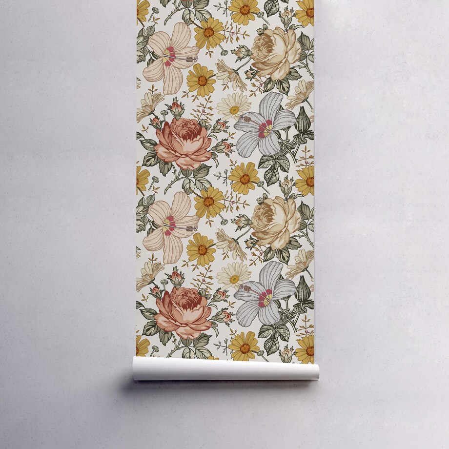 Tapeta Wiejskie kwiaty, 416x254cm