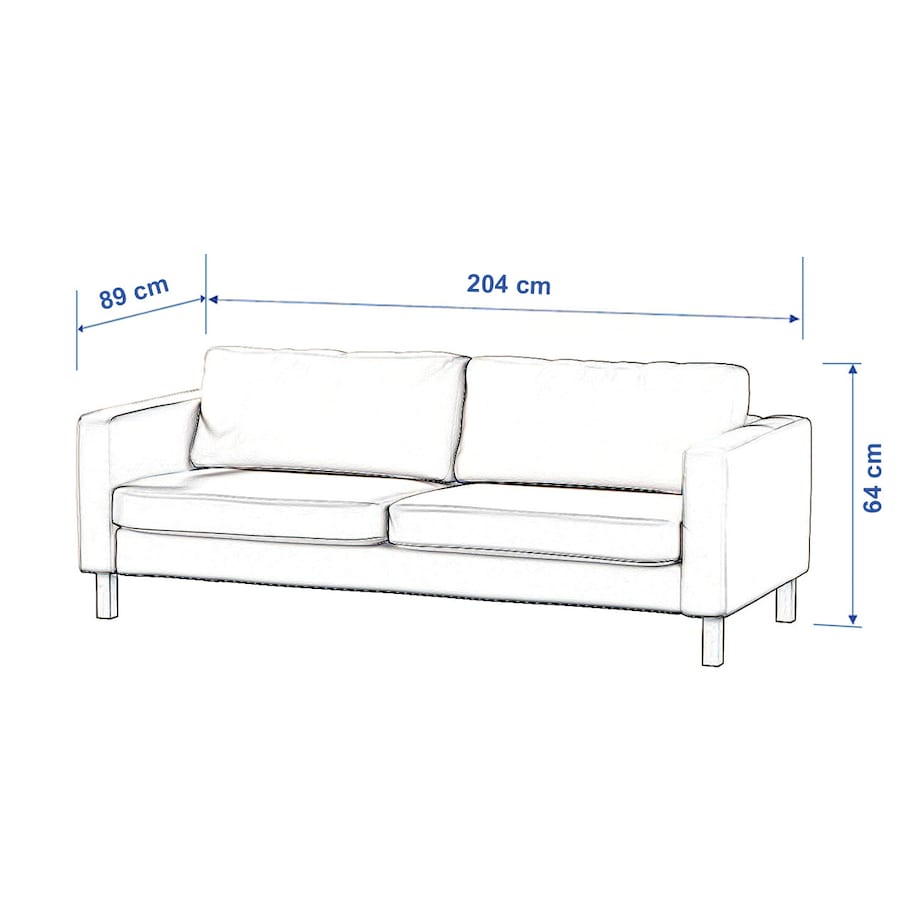 Pokrowiec na sofę Karlstad 3-osobową nierozkładaną, krótki, szary, 204 x 89 x 64 cm, Living