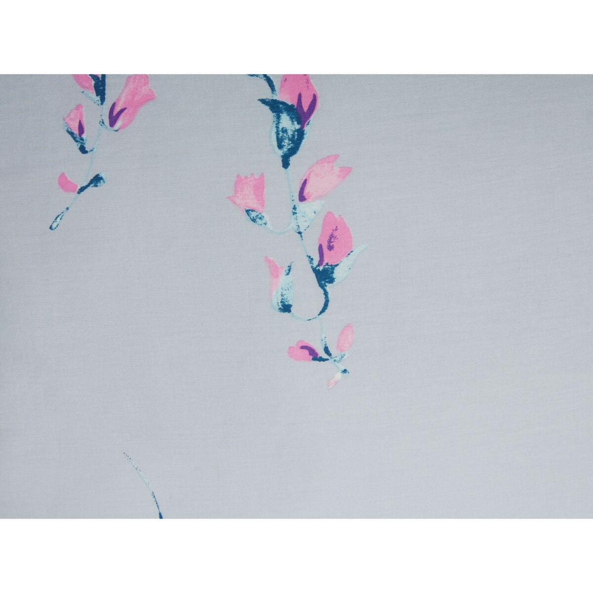 Komplet pościeli bawełnianej satynowej w kwiaty 135 x 200 cm niebieski EVERGREEN