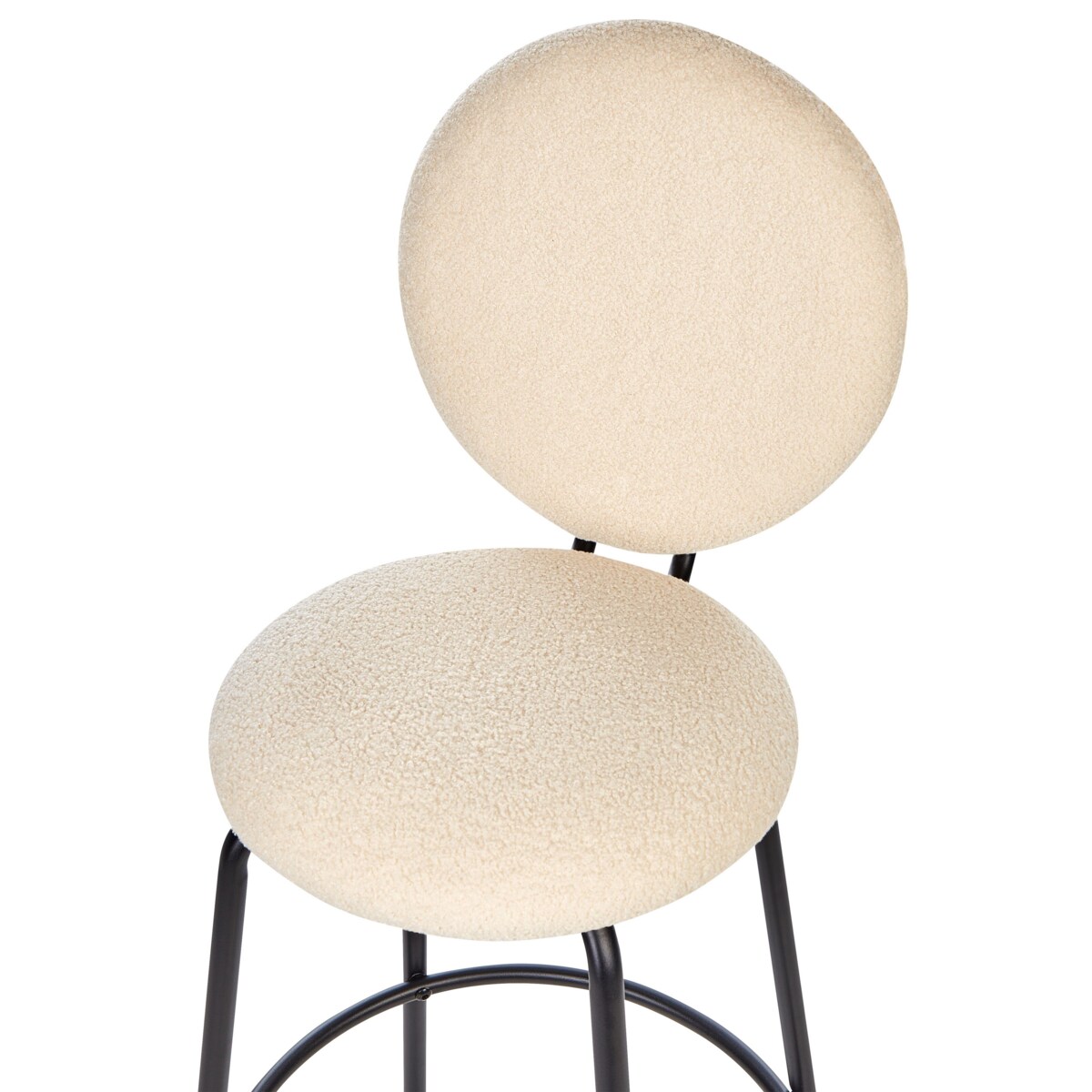 Zestaw 2 krzeseł barowych boucle jasnobeżowy EMERY