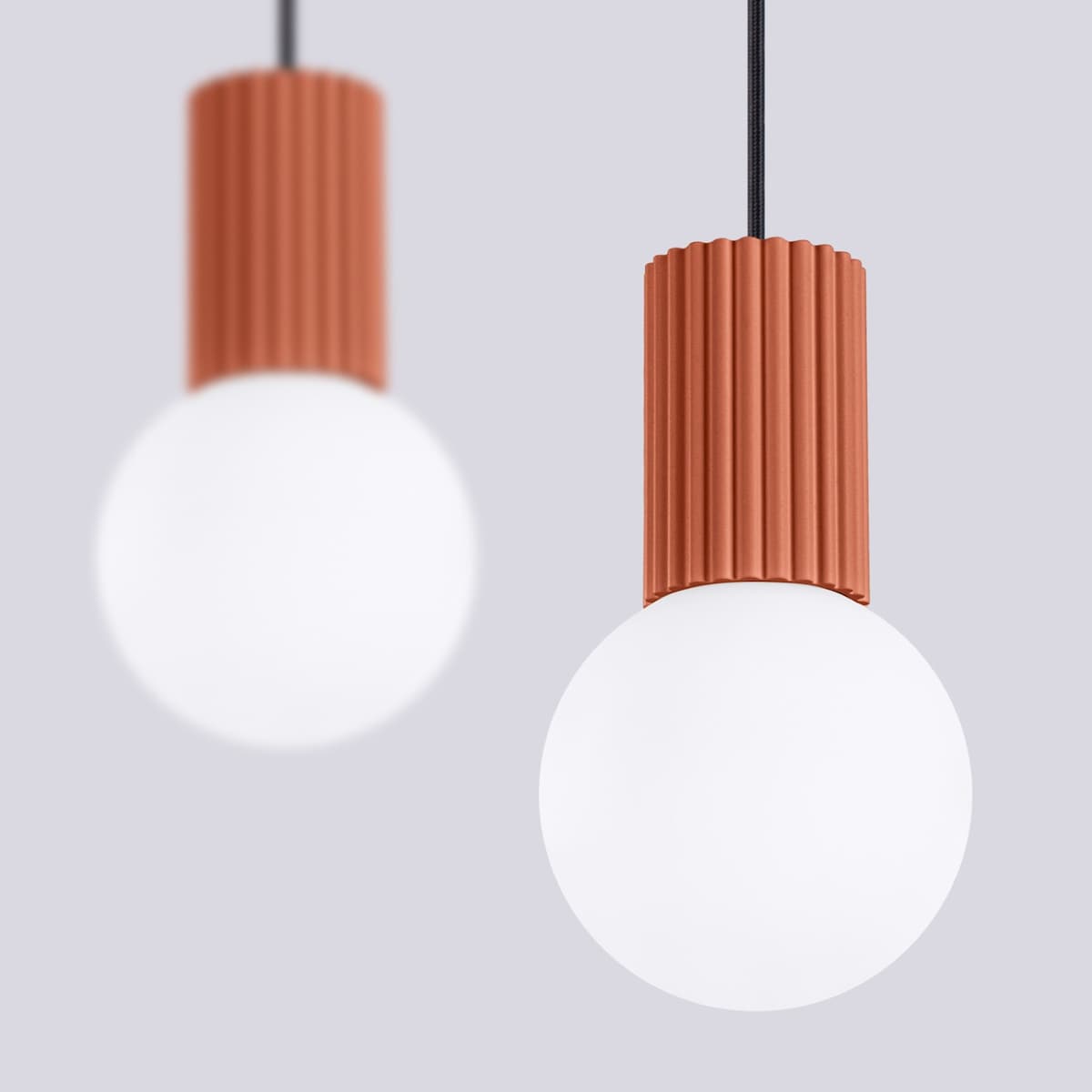Lampa wisząca HALO 2L ochra czerwona