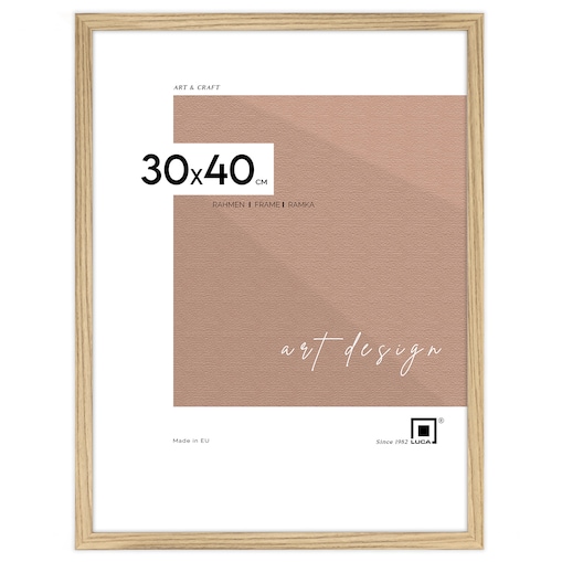 Ramka na zdjęcia 30x40 cm brązowa rama MDF z plexi wisząca poziom pion klasyczna ramka