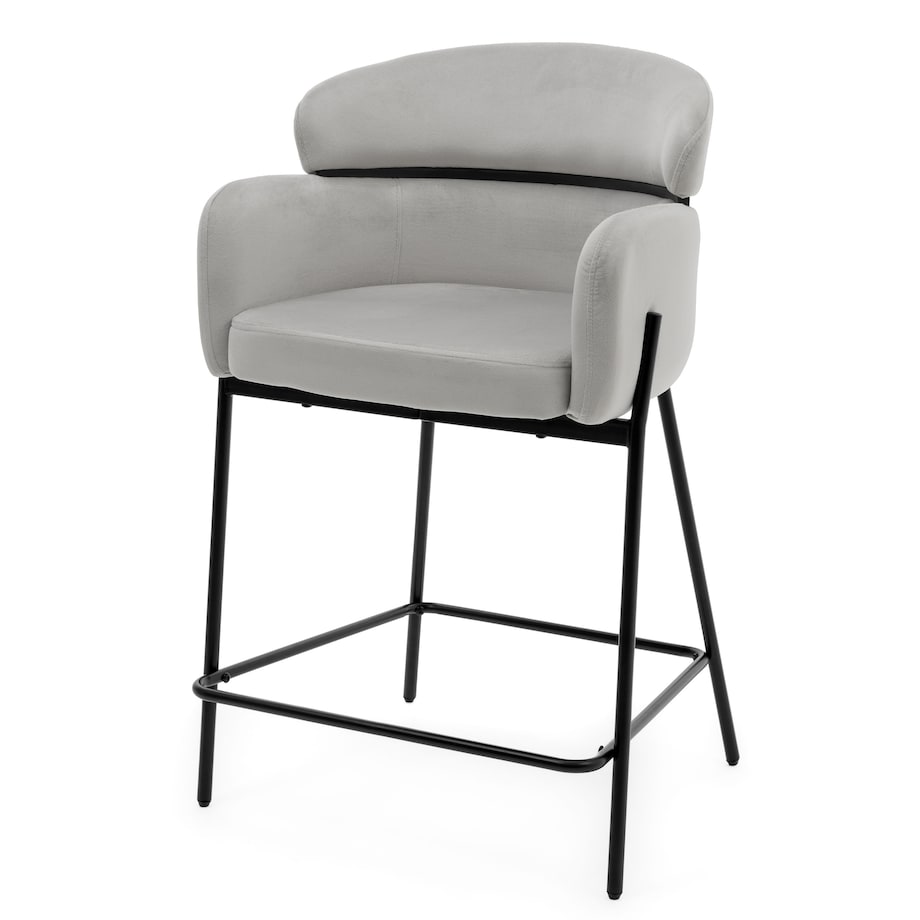 Hoker tapicerowany welurowy do salonu BOLZANO jasnoszary