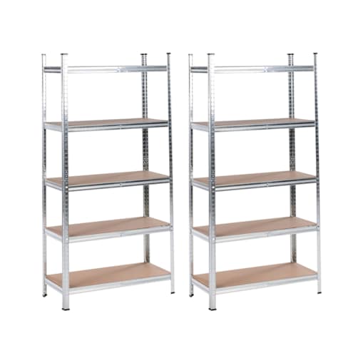 Zestaw 2 regałów z półkami XITTA Metal 75 cm 30 cm Srebrny