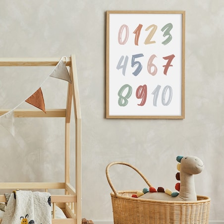Plakat dla dzieci Liczby boho 5 30x40