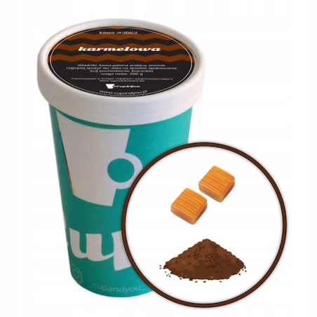 Kawa aromatyzowana o smaku KARMELOWYM mielona ARABICA PREMIUM 200g premium - kawa smakowa deserowa