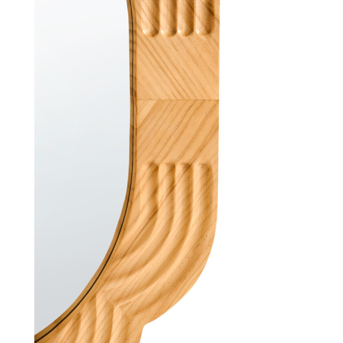 Lustro ścienne FRESVILLE 62 cm 100 cm Drewno sosnowe Jasnobrązowy