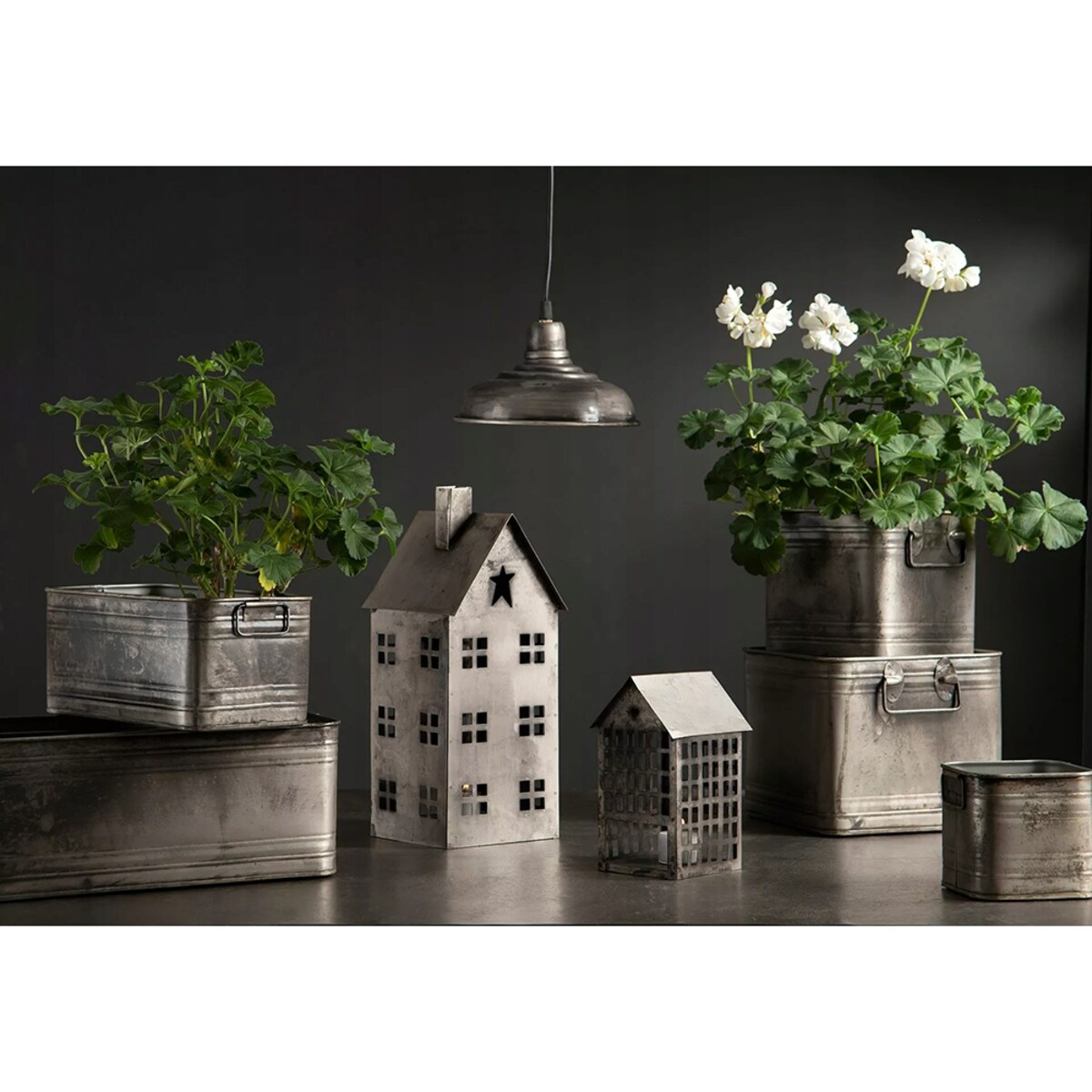 LAMPA wisząca STYL LOFT SREBRNA metalowa śr. 20cm do salonu sypialni
