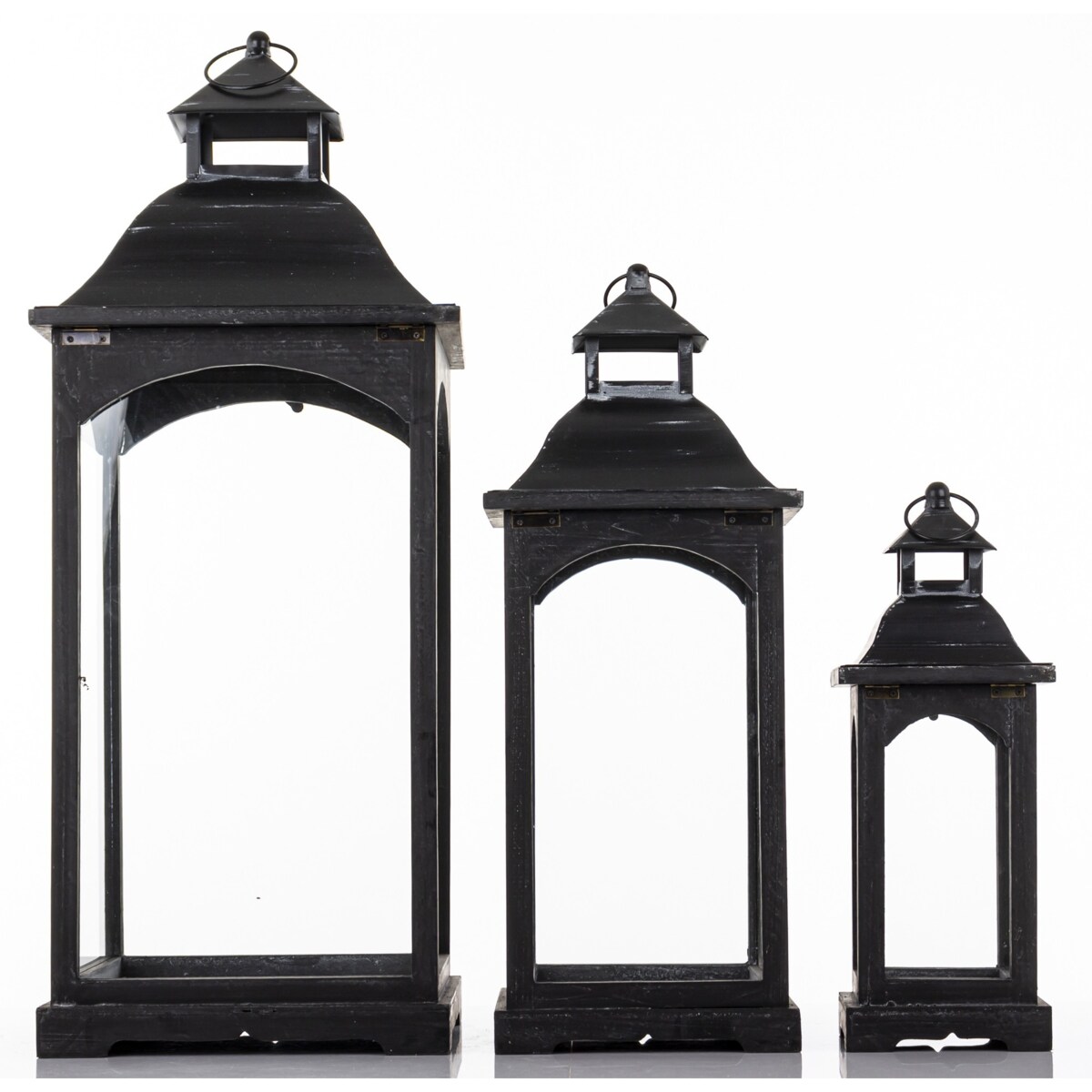 Lampiony dekoracyjne 3 szt. 83/63/46x31/23/15,5 cm PILAN