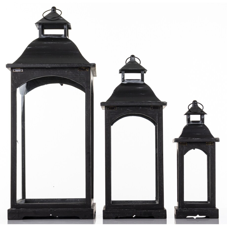 Lampiony dekoracyjne 3 szt. 83/63/46x31/23/15,5 cm PILAN