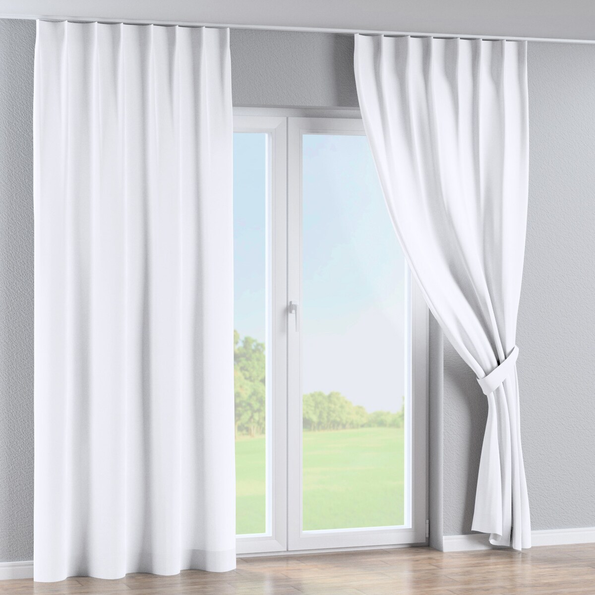 Zasłona na haczykach flex pojedynczych 130x260 śnieżnobiały