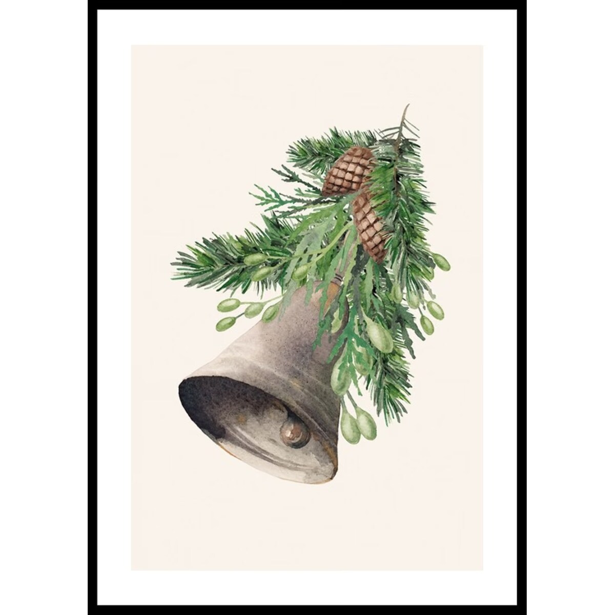 Poster Story, Plakat, Obraz - Świąteczny Dzwonek na Gałązce, wymiary 42 x 60 cm