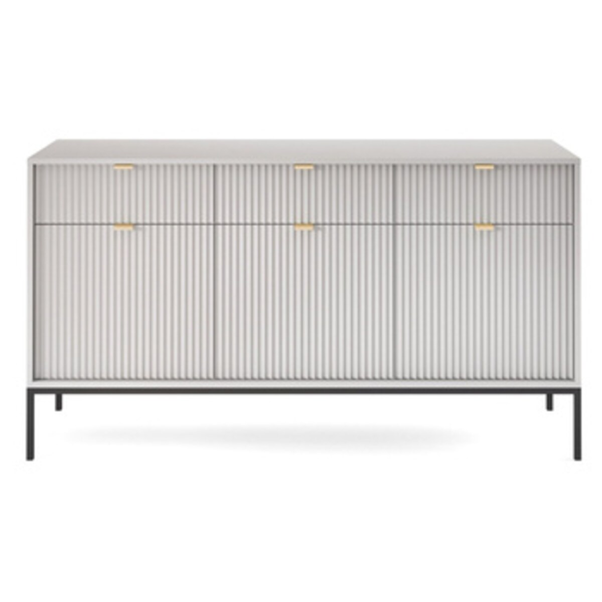 Komoda Delicious duża ryflowana szara