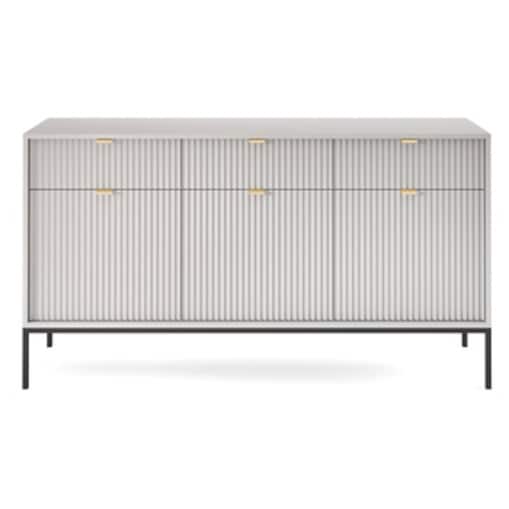 Komoda Delicious duża ryflowana szara