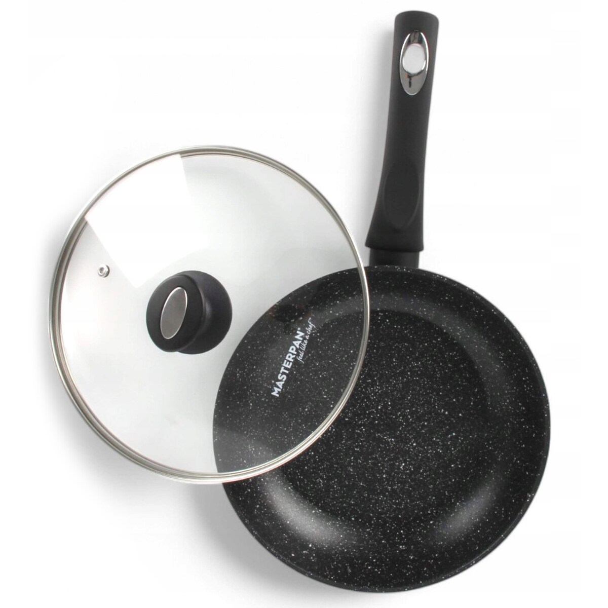 Patelnia Granitowa Pokrywka 26 Cm Plaster Miodu Indukcja Gaz 2.0L Wysoka 5.0