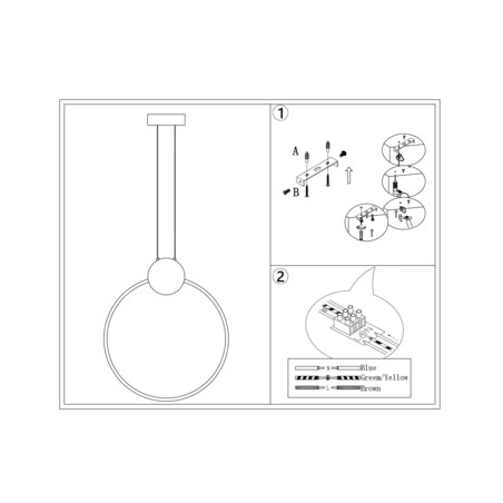 LAMPA WISZĄCA ZAFIRO L MOSIĄDZ CZERŃ