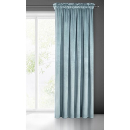 Zasłona Welurowa Velvet na Taśmie 140 x 270 morski Gotowa Zaciemniająca