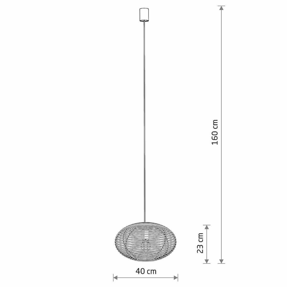 Okrągła lampa wisząca Rattan 11153 Nowodvorski klatka cage japandi drewniana metalowa biała