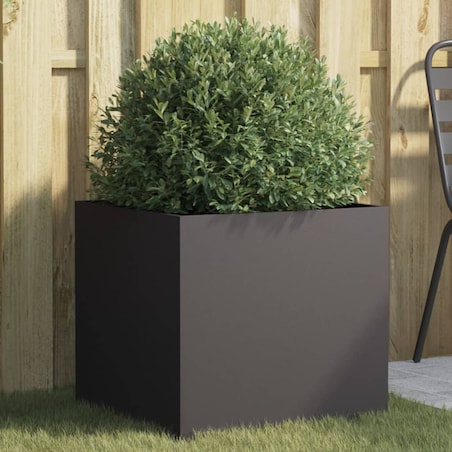 vidaXL Donica, czarna, 49x47x46 cm, stal