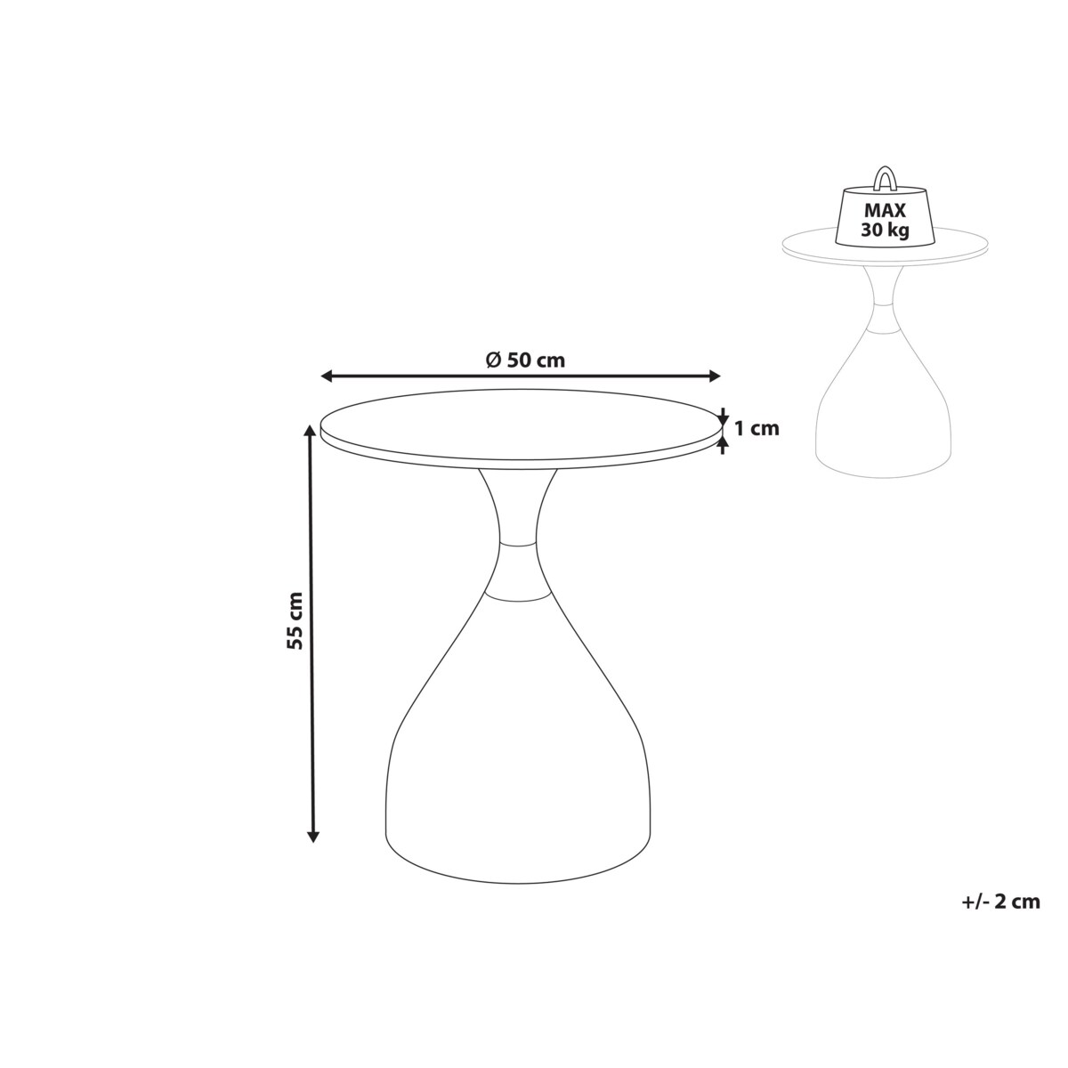 Stolik pomocniczy ceramiczny czarny ITUNA