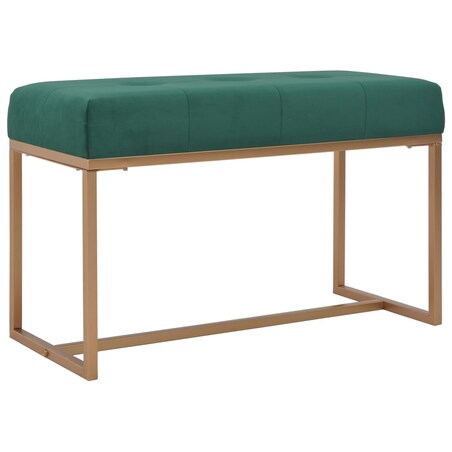 vidaXL Ławka, 80 cm, zielona, aksamitna