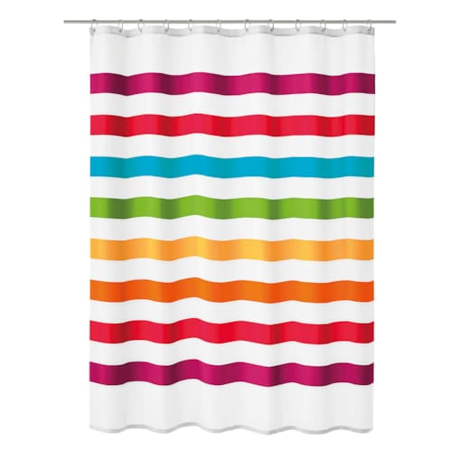 Kleine Wolke Select Zasłona prysznicowa Multicolor 180x200 cm paski kolorowe