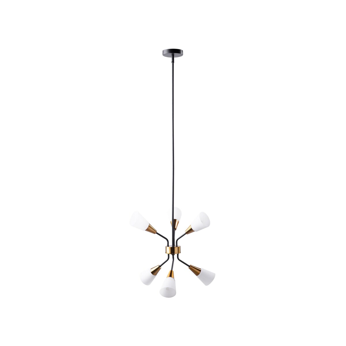 Lampa wisząca 6-punktowa szklana biało-złota AROYO VI