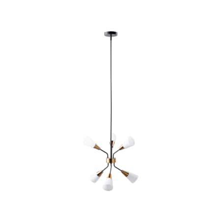 Lampa wisząca 6-punktowa szklana biało-złota AROYO VI