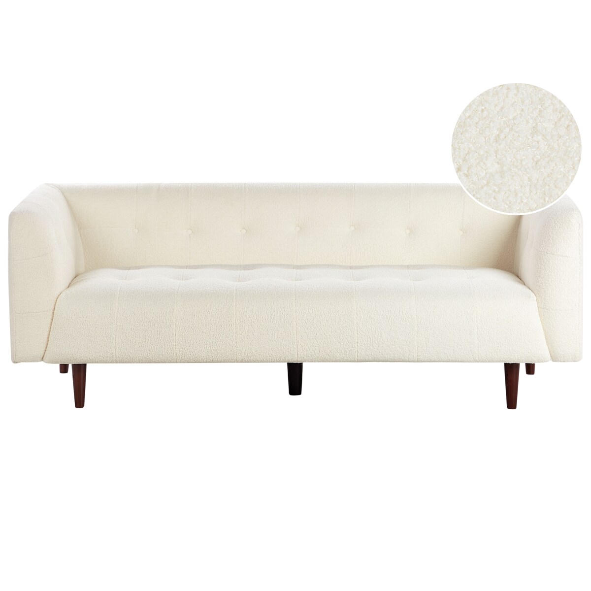 Sofa dla 3 osób BYSKE Boucle Złamana biel