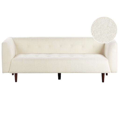 Sofa dla 3 osób BYSKE Boucle Złamana biel