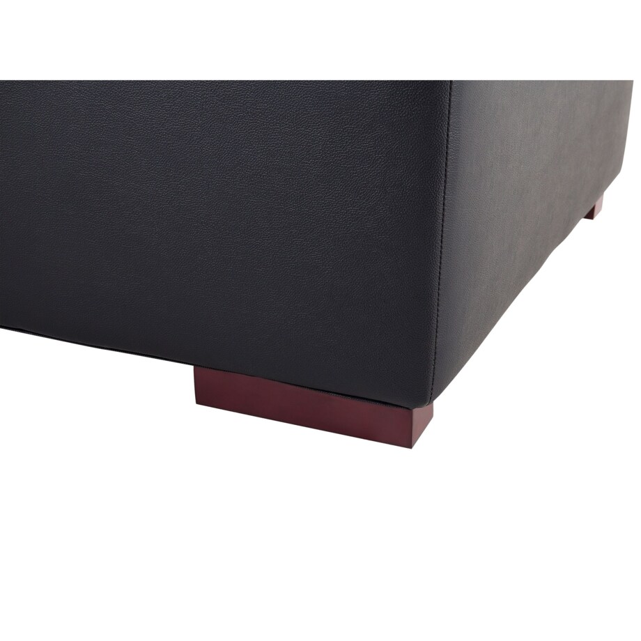 Otomana skórzana czarna LUNGO