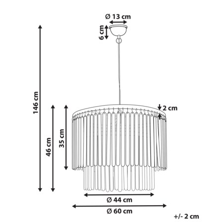 Lampa wisząca drewno mango ciemna KAVERI