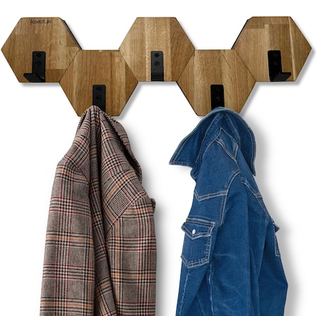 Wieszak ścienny na ubrania Hexagon 56cm