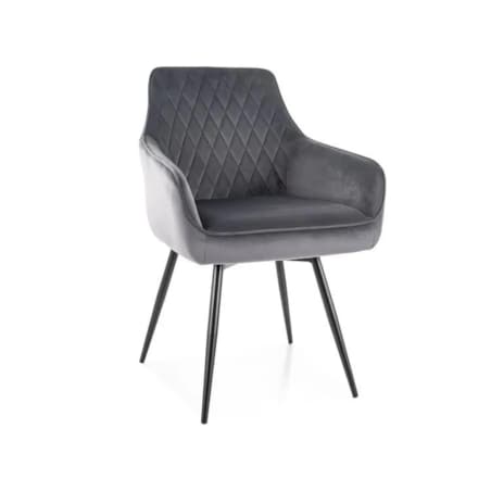 Krzesło tapicerowane MARLO VELVET szare obracane