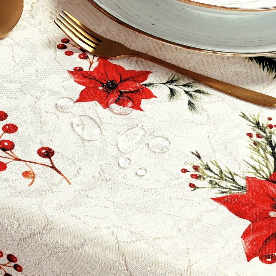 Obrus Świąteczny Gwiazda Betlejemska - 130x200 cm - wielokolorowy