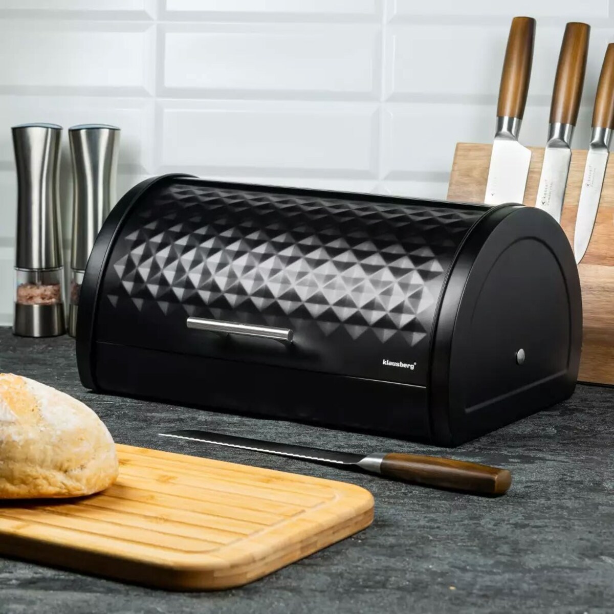 Klausberg chlebak stal nierdzewną pokrywą diamond KB7453