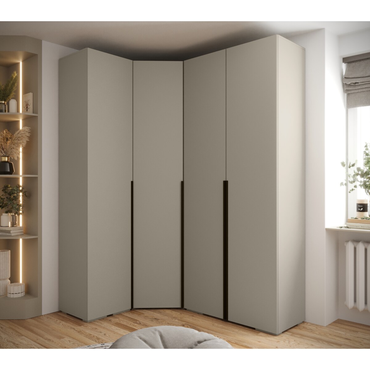 Garderoba wysoka do przedpokoju INOVA 1 Z3 kaszmir+czarny