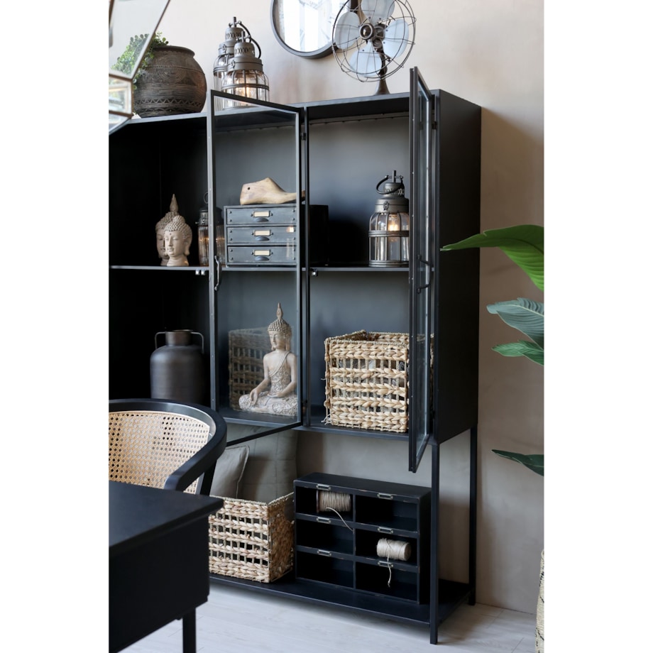 Witryna metalowa loftowa trzydrzwiowa 175x140x39,5 cm