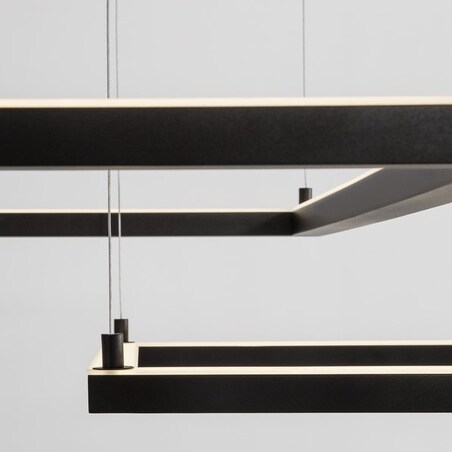 Minimalistyczna LAMPA wisząca JAEN LE41426 Luces Exclusivas metalowa OPRAWA ściemnialny ZWIS LED 50W 3000K kwadratowy czarny