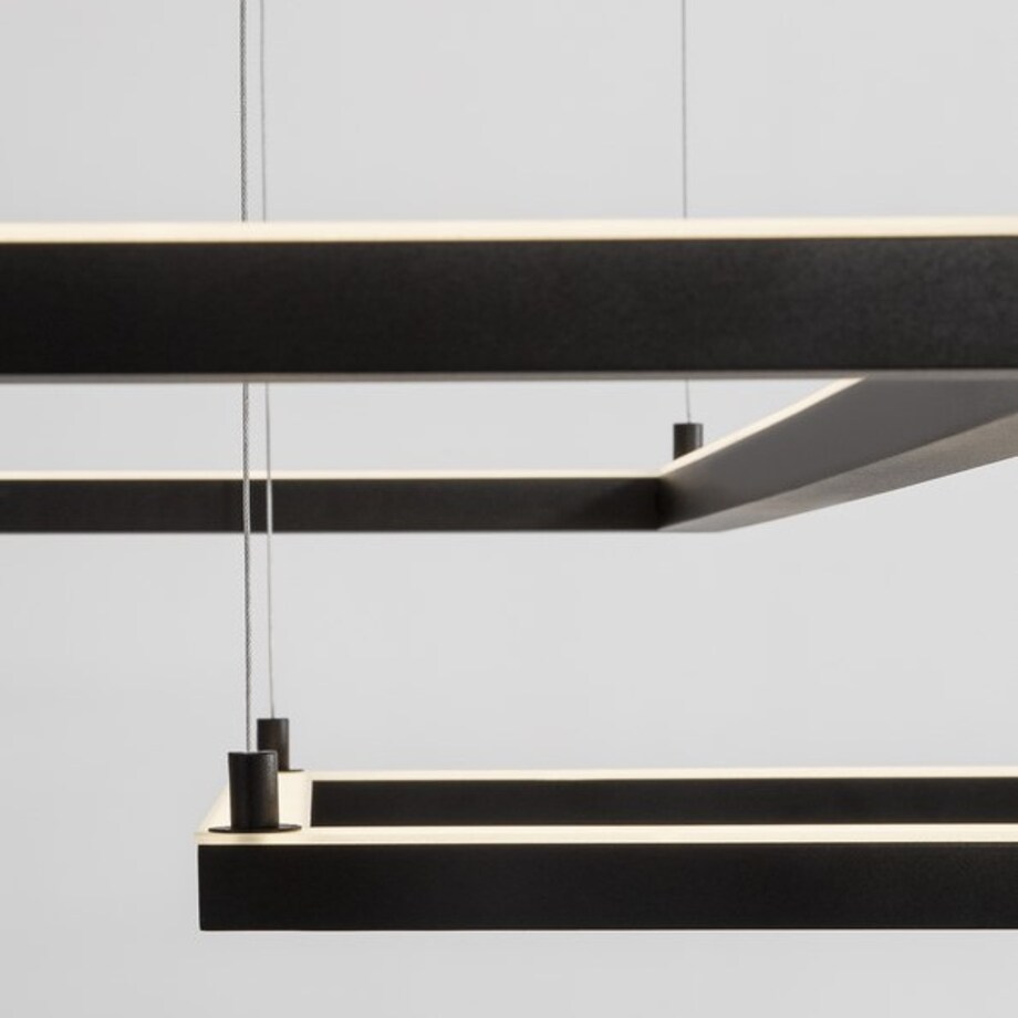 Minimalistyczna LAMPA wisząca JAEN LE41426 Luces Exclusivas metalowa OPRAWA ściemnialny ZWIS LED 50W 3000K kwadratowy czarny